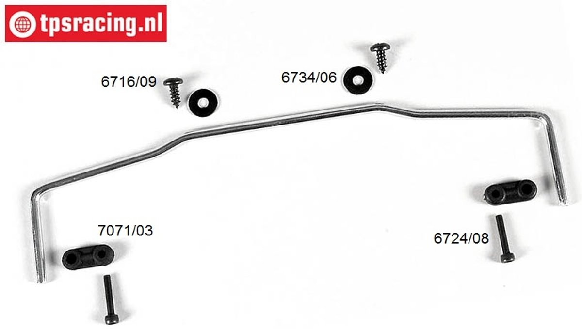 FG7096/05 Stabilisator 1/6 2WD voor Ø4,0 mm, Set