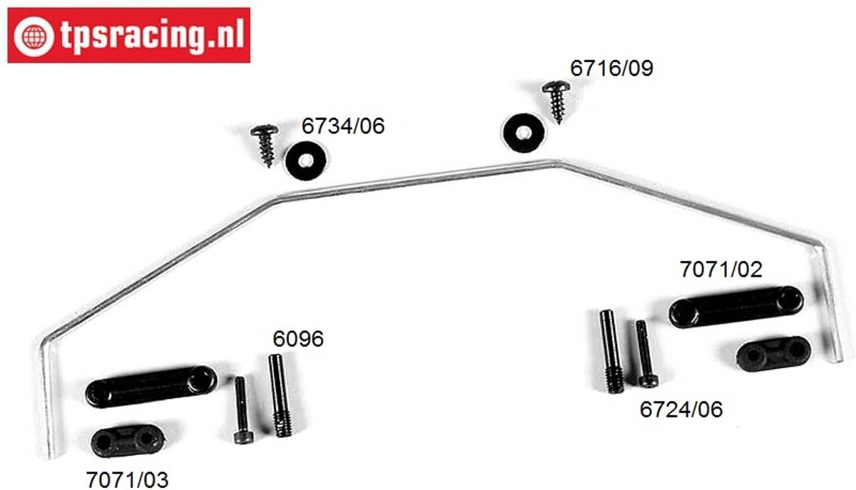 FG7096 Stabilisator 1/6 2WD voor, Ø3,0 mm, Set