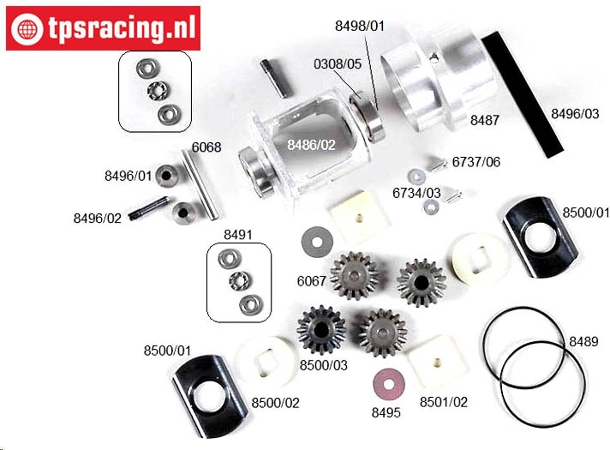 FG8501/05 Differentieel, 4-voudig sper, Set.