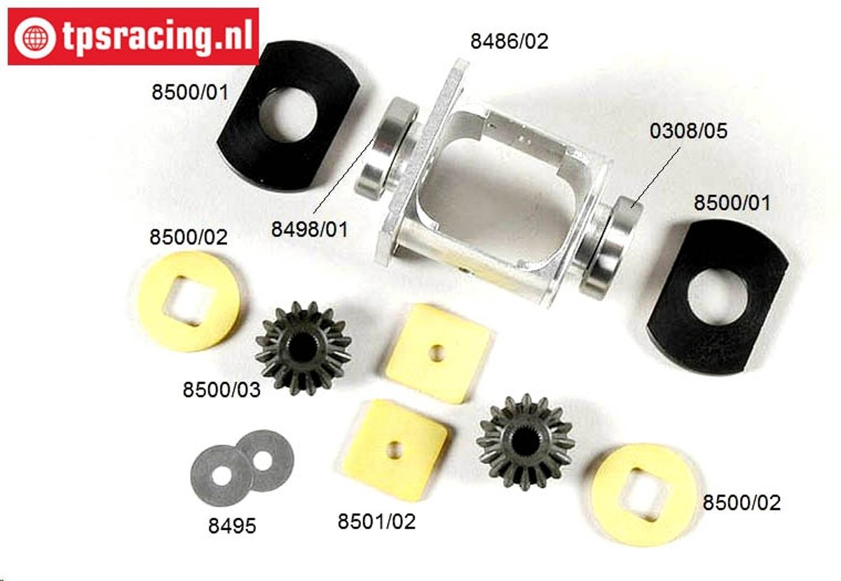 FG8502 Differentieel ombouw, 4-voudig sper, Set.