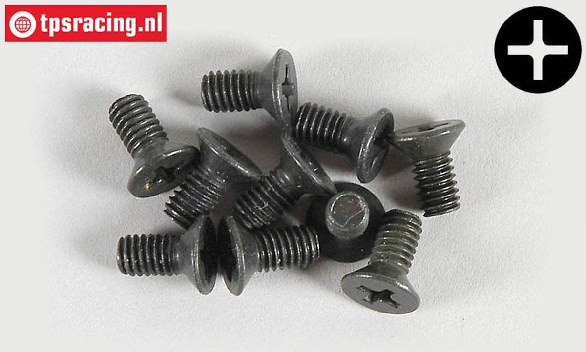 Kruiskop, verzonken kop, (M4-L6 mm), (Staal), 10 St.