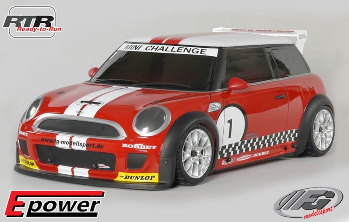 Mini Cooper Sports-Line 4WD RTR 4WD 510E, (Gespoten Kap Rood)