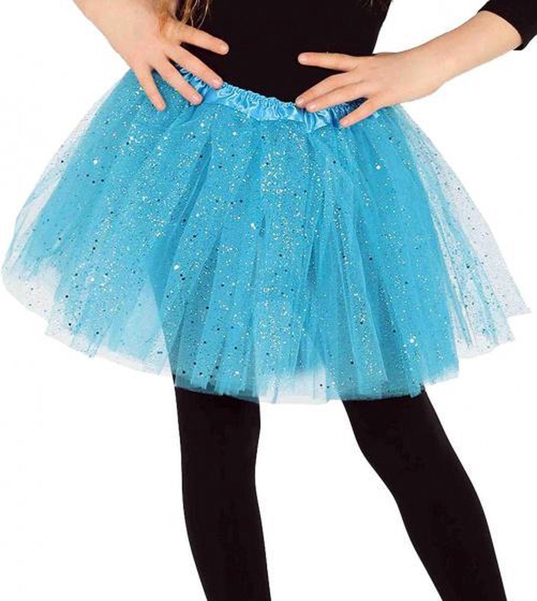 tutu glitter 31 cm polyester blauw one-size