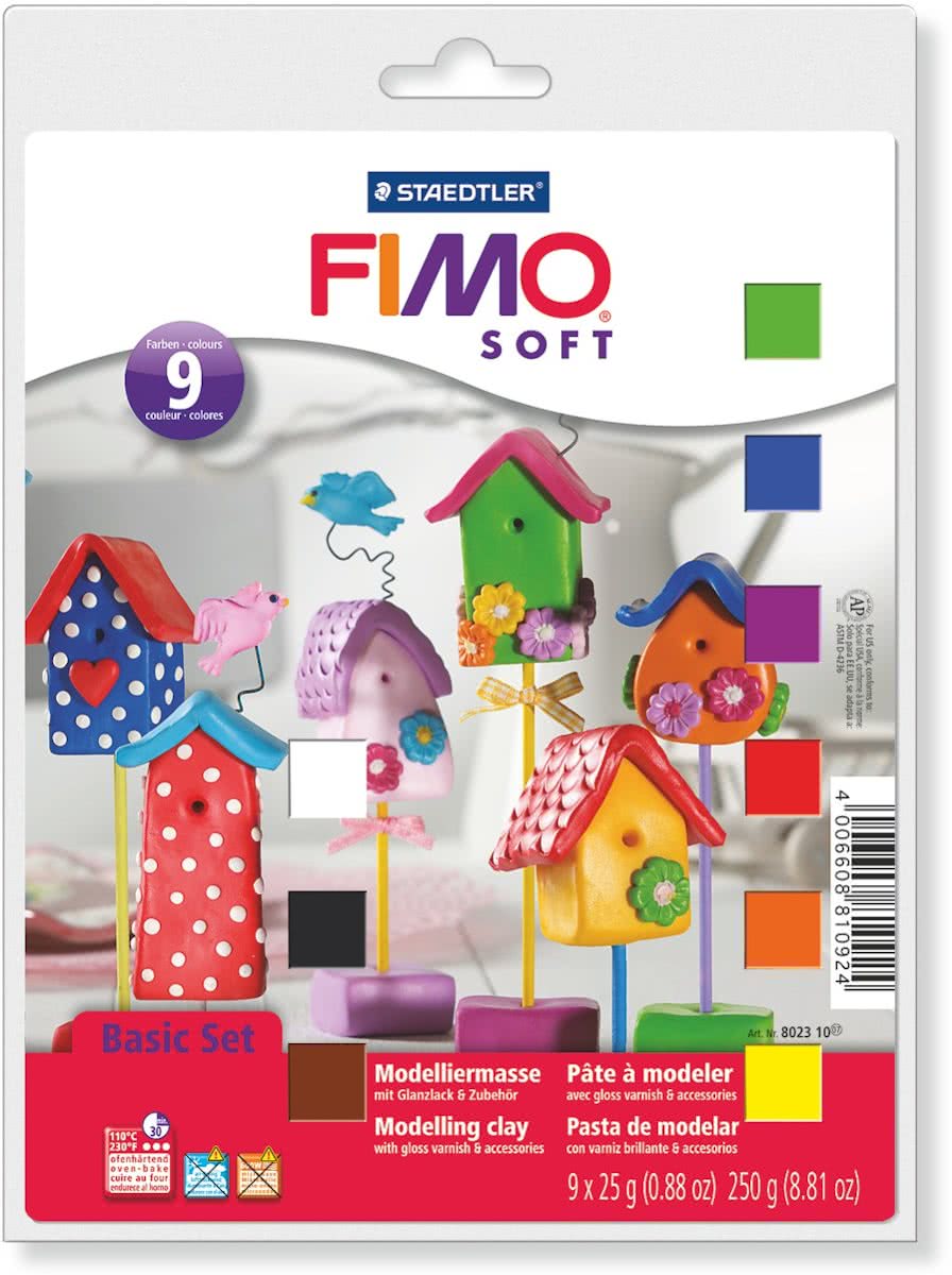 Fimo soft set - basisset 9 halve blokken