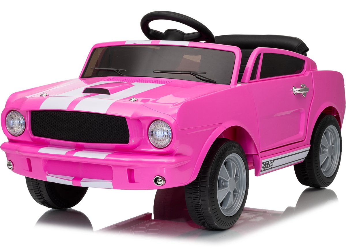 Elektrische Kinderauto 12V, Shelby GT350 Met Afstandsbediening - accuvoertuigen - accu auto voor kinderen - Roze