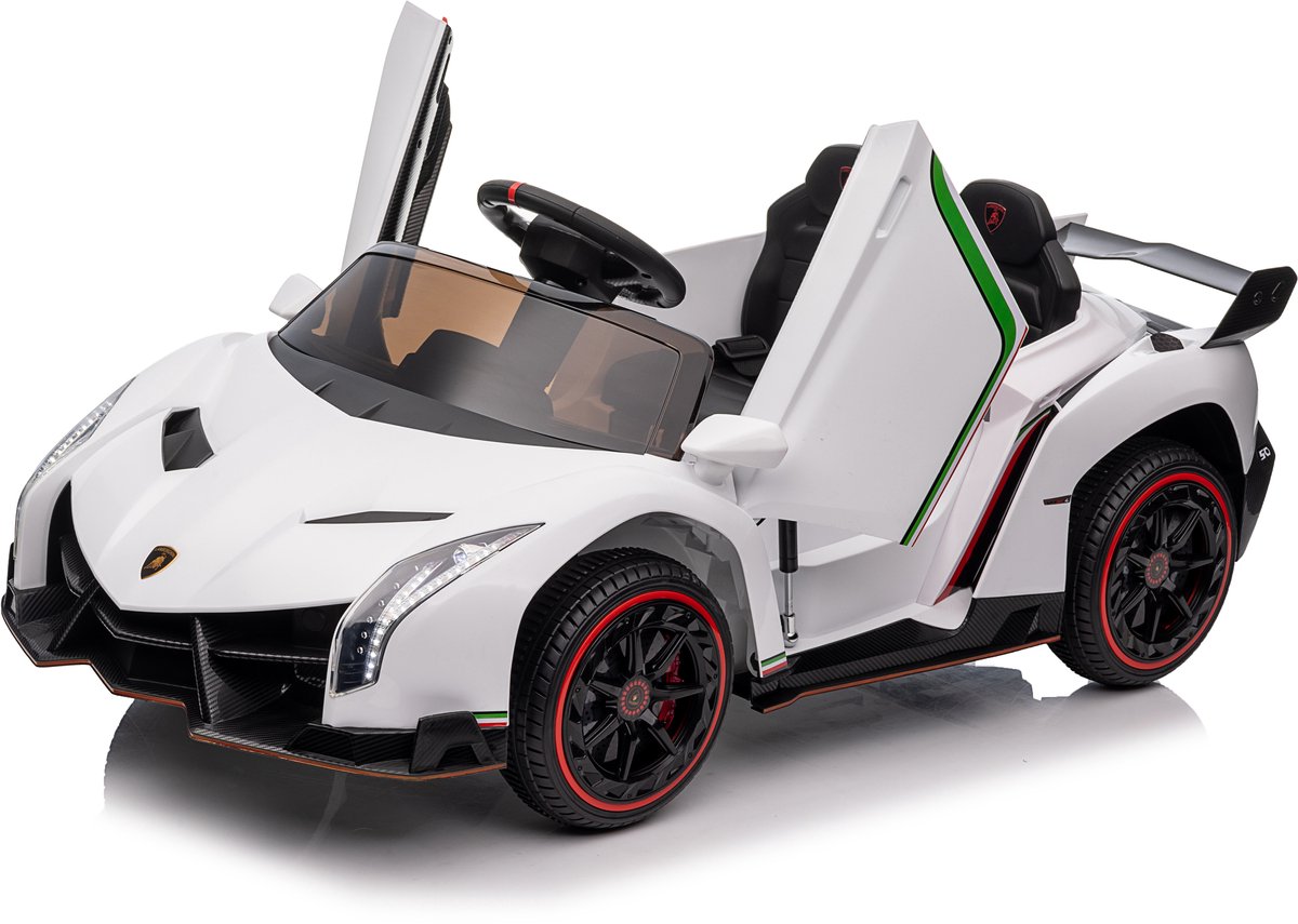 Elektrische Kinderauto Lamborghini Veneno 12V Met Afstandsbediening Wit
