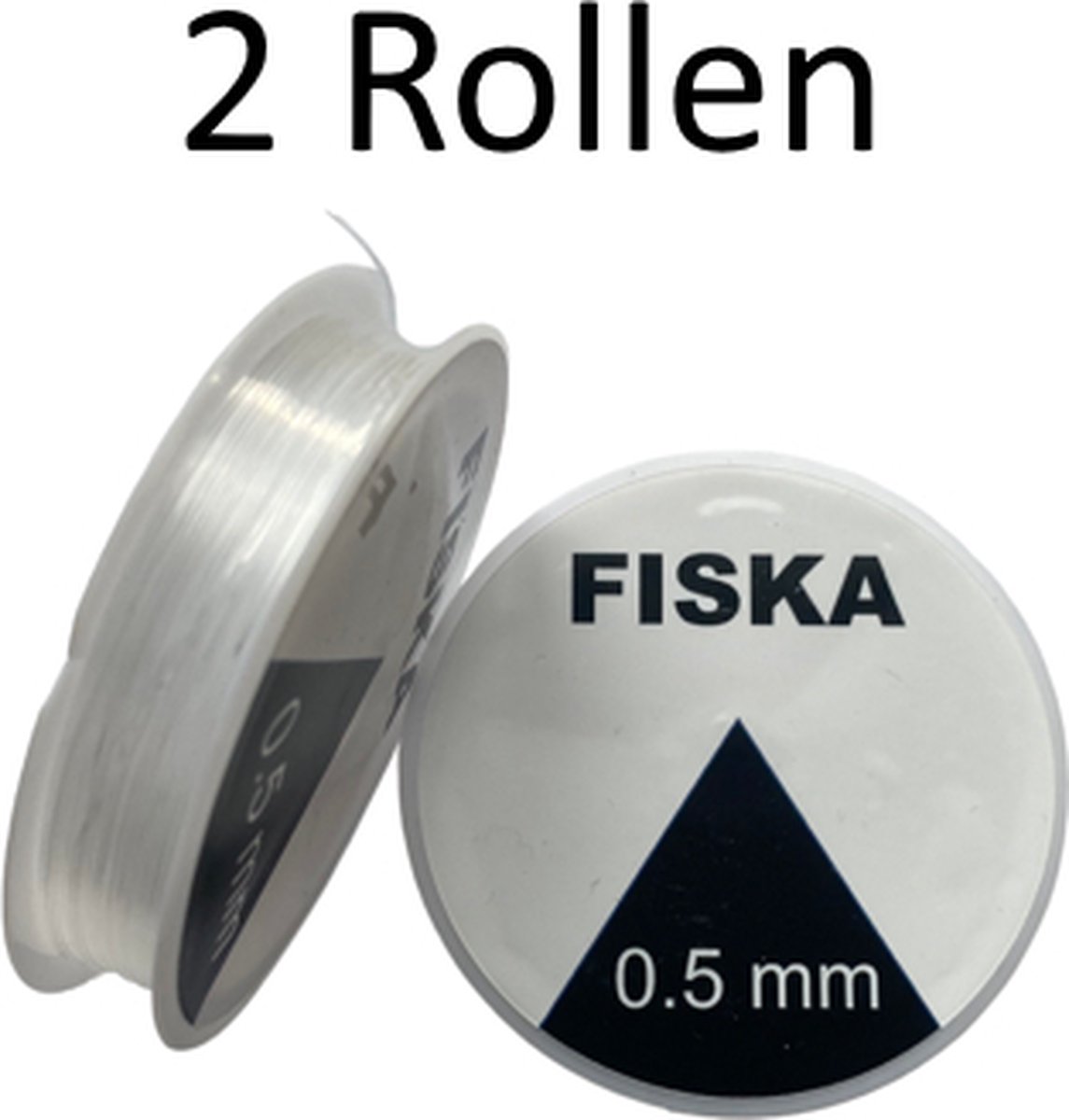 Fiska 2 Rollen Elastisch Draad- Sieraden Maken- 0.5 mm- Transparant Draad - Kralen Draad - Rijgdraad - Rekbaar Draad - Hobby Draad - Nylon Draad