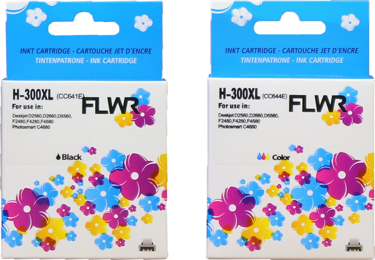 FLWR - Inktcartridge / 300XL 2-Pack / Zwart en Kleur - geschikt voor HP