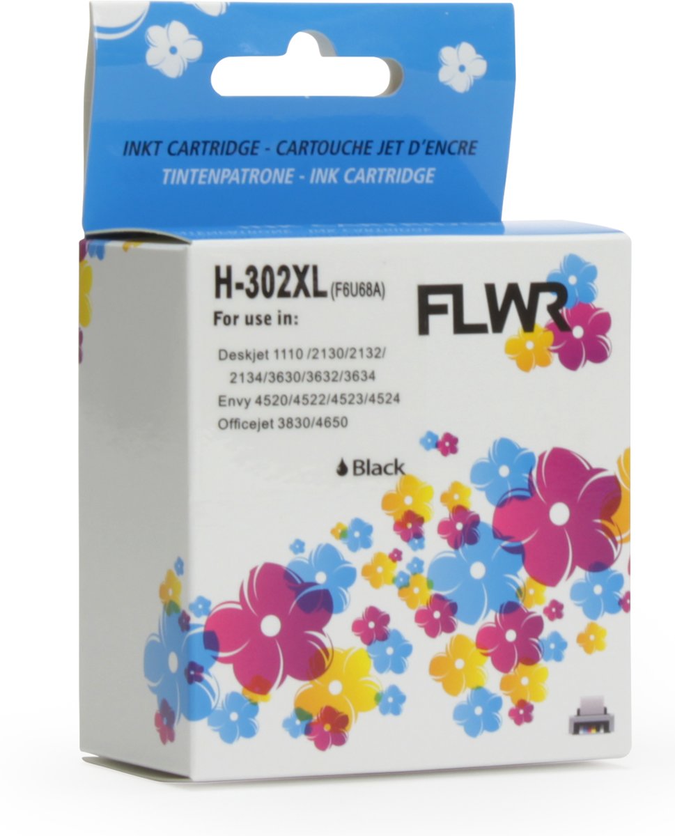 FLWR - Inktcartridge / 302XL / Zwart - geschikt voor HP