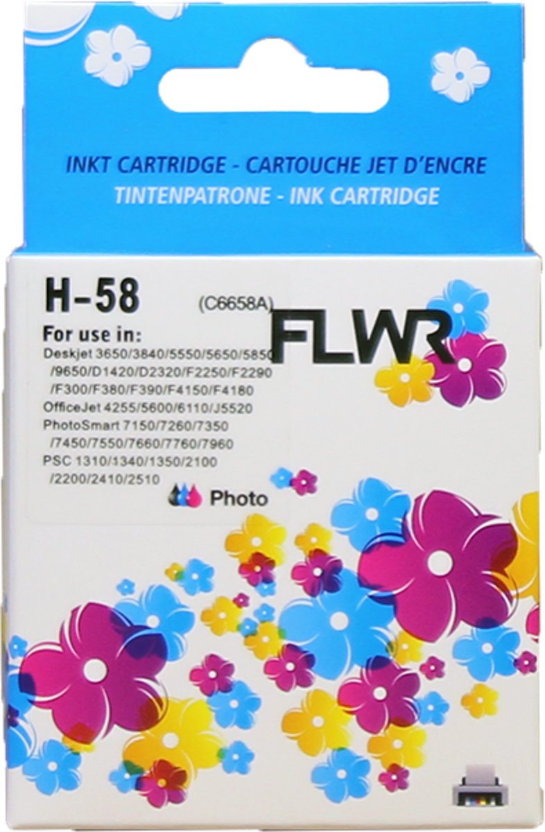 FLWR - Inktcartridge / 58 / Foto Kleur - geschikt voor HP