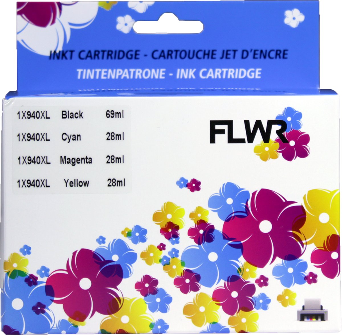 FLWR - Inktcartridge / 940XL multi-pack / Zwart en Kleur - geschikt voor HP