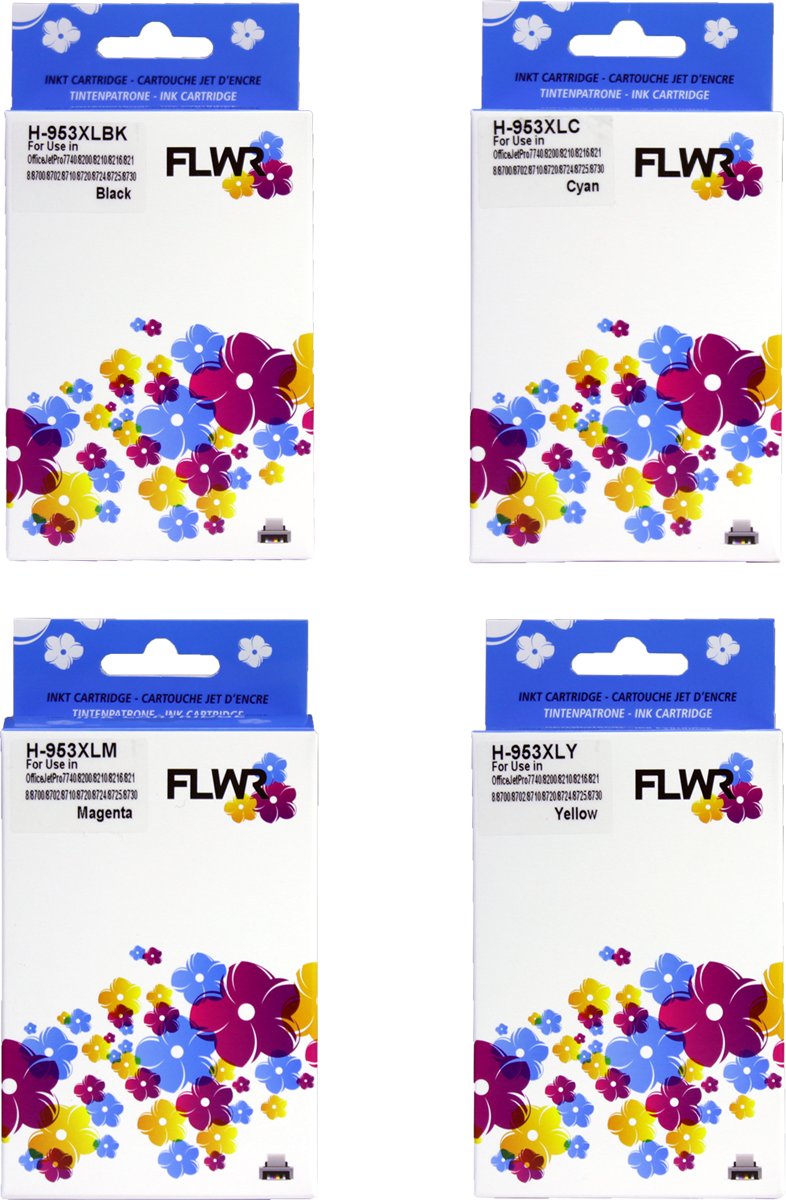 FLWR - Inktcartridge / 953XL / zwart en kleur geschikt voor HP