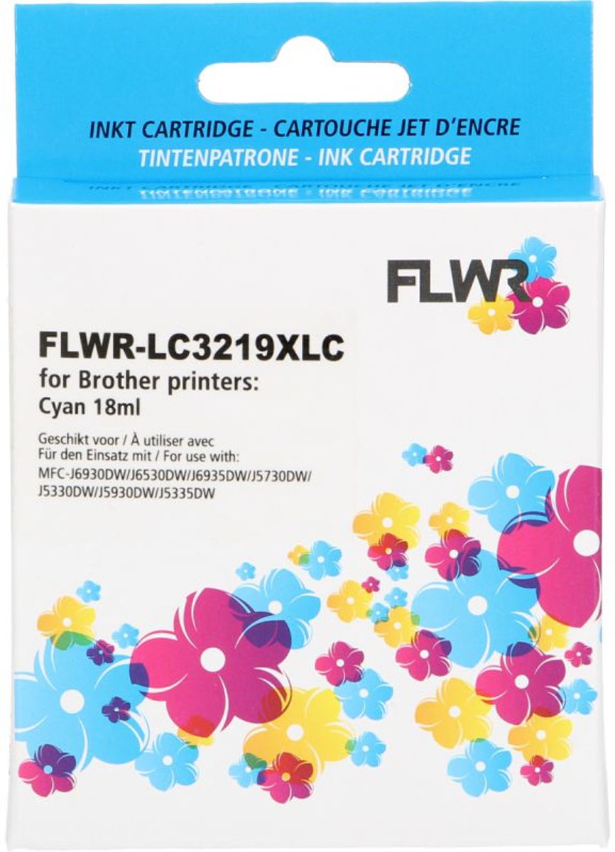 FLWR - Inktcartridge / LC-3219XLC Cyaan - Geschikt voor Brother