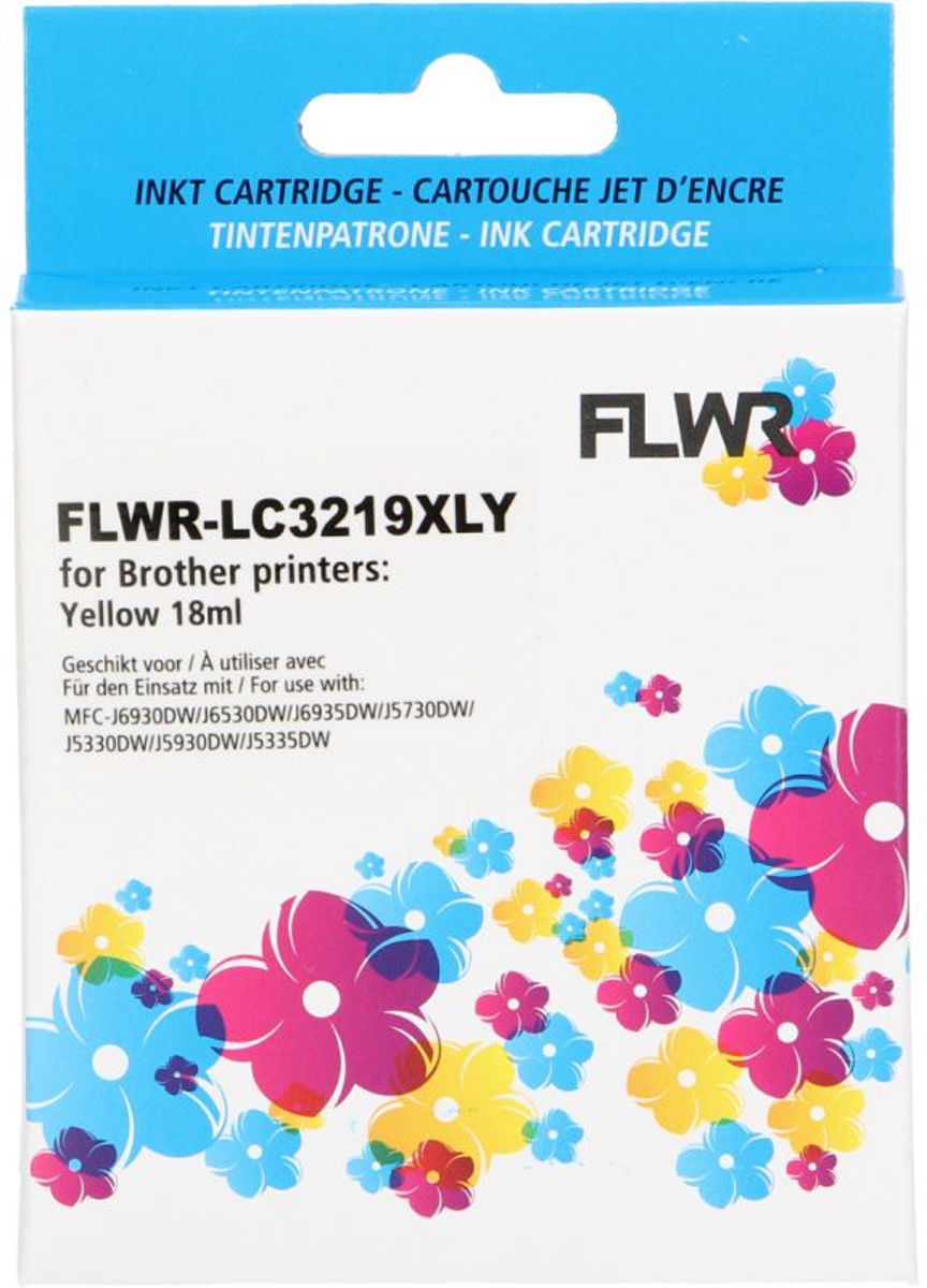 FLWR - Inktcartridge / LC-3219XLY Geel - Geschikt voor Brother