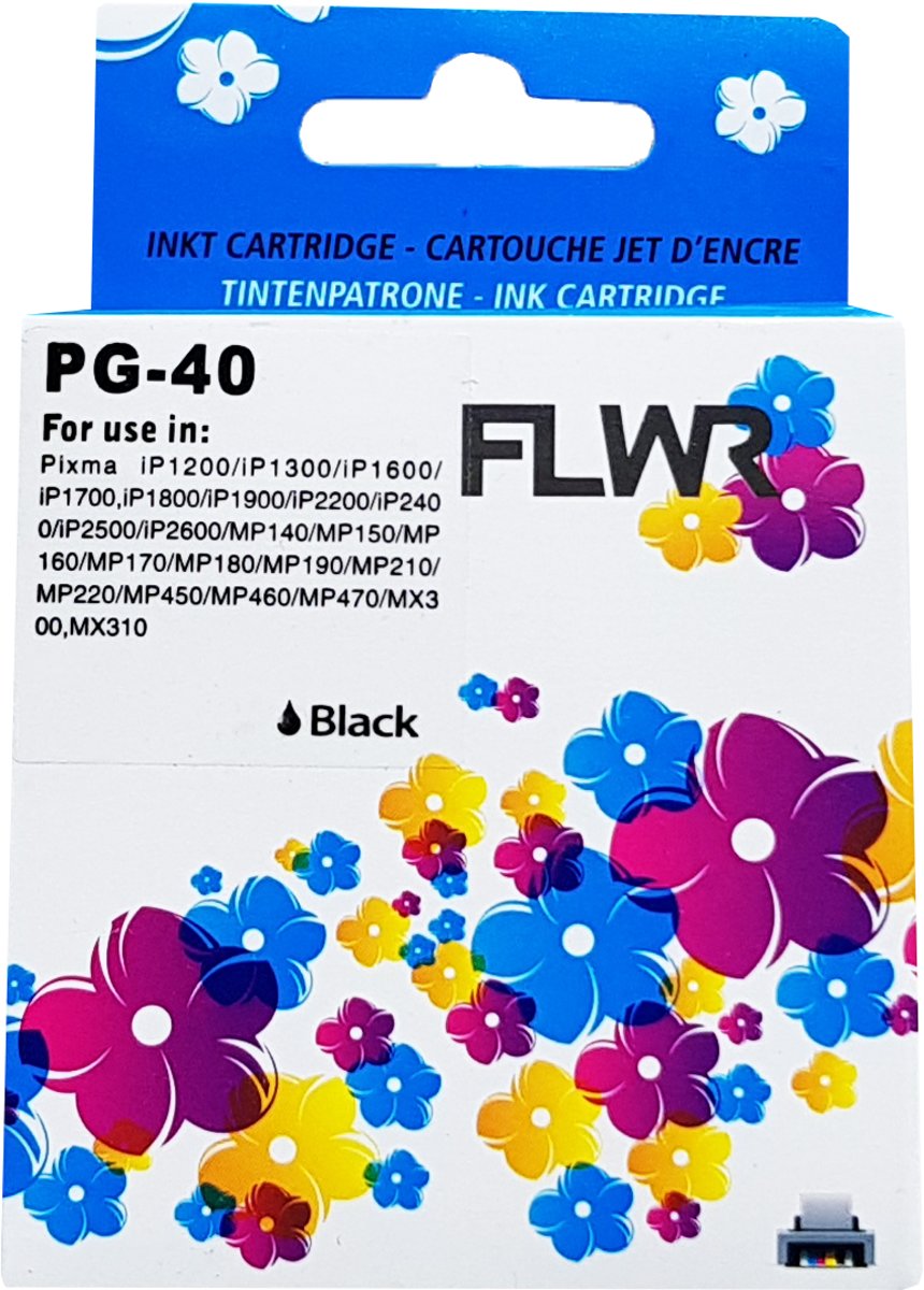 FLWR - Inktcartridge / PG-40 Zwart - Geschikt voor Canon