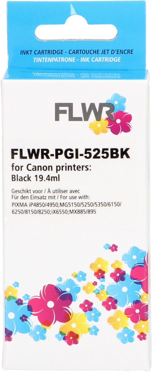 FLWR - Inktcartridge / PGI-525BK / Zwart - geschikt voor Canon