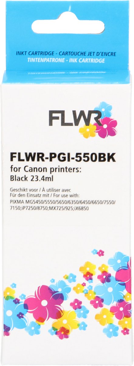 FLWR - Inktcartridge / PGI-550BK zwart - Geschikt voor Canon