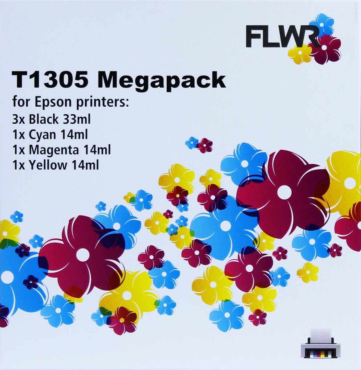 FLWR - Inktcartrige / T1301 megaPack / zwart en kleur - geschikt voor Epson