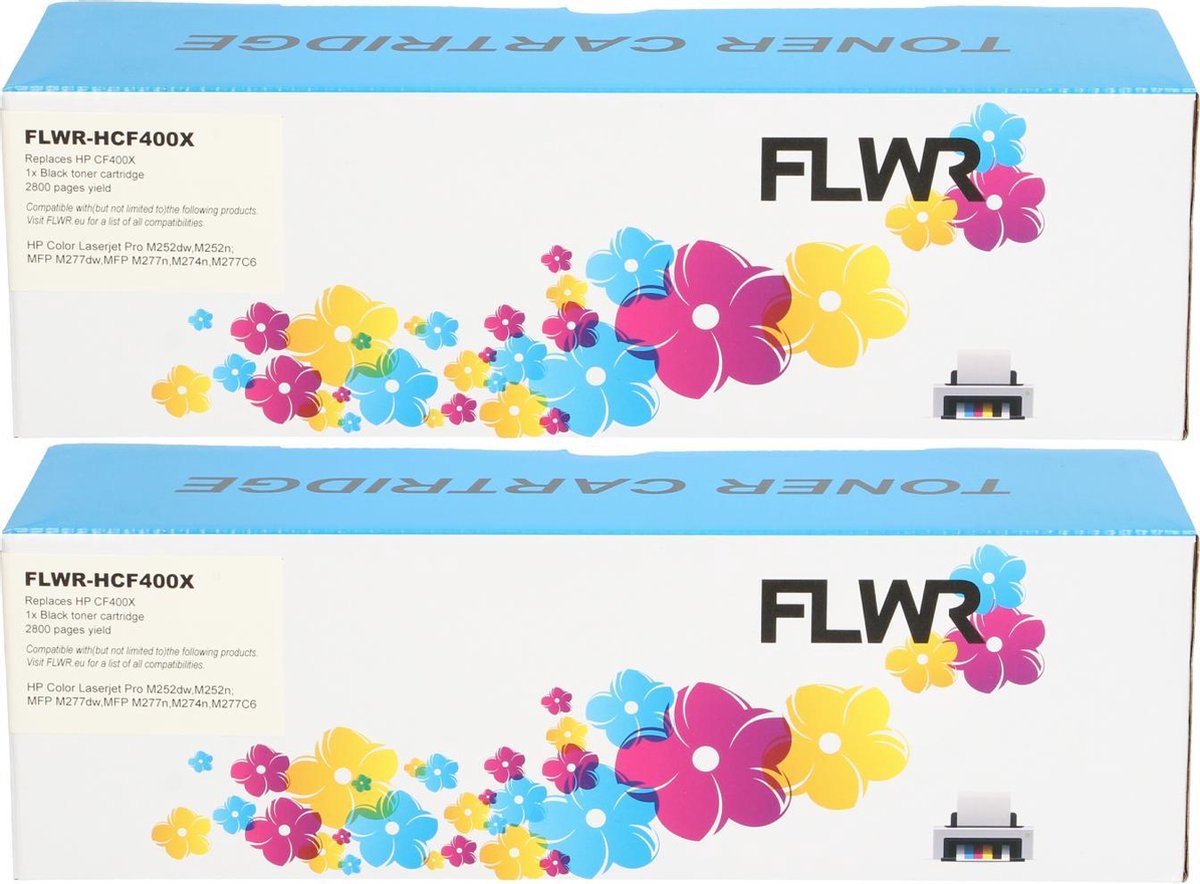 FLWR - Toner / 2-Pack 201X / Zwart - Geschikt voor HP