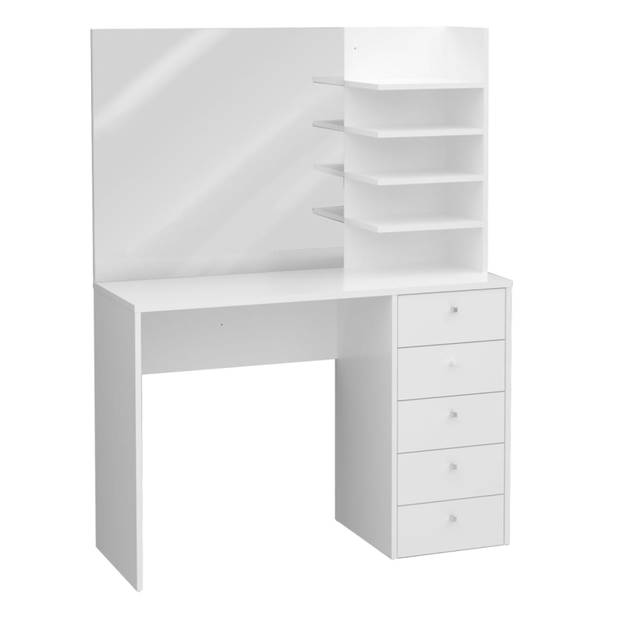 FMD Kaptafel met spiegel 105x39,9x140,5 cm wit