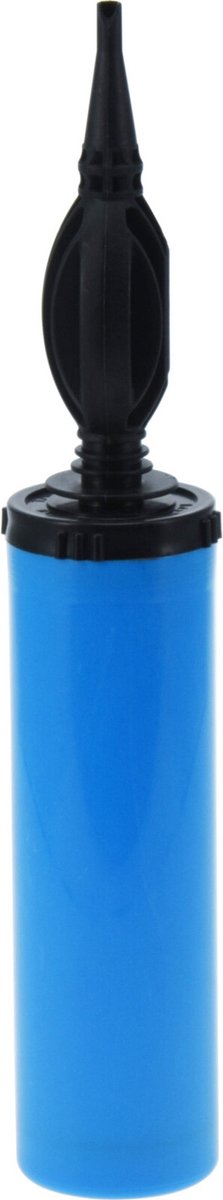   Ballonnen opblaaspomp met opzetstuk - kunststof - 28 cm - blauw - voor latex ballonnen
