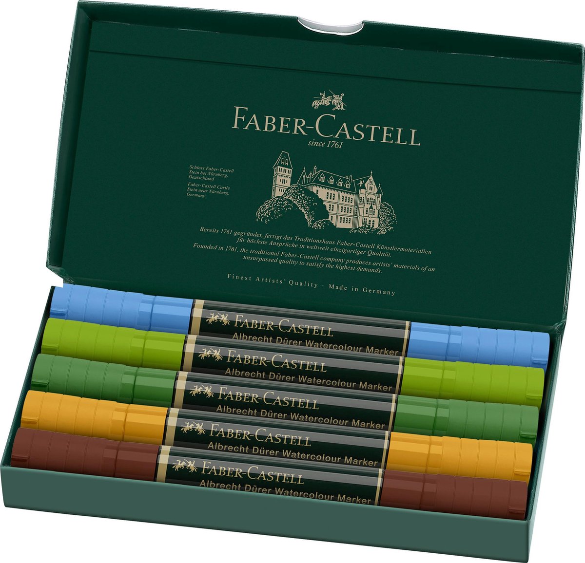 Aquarel marker Faber Castell Albrecht D黵er, doos � 5 stuks Urban Plein air