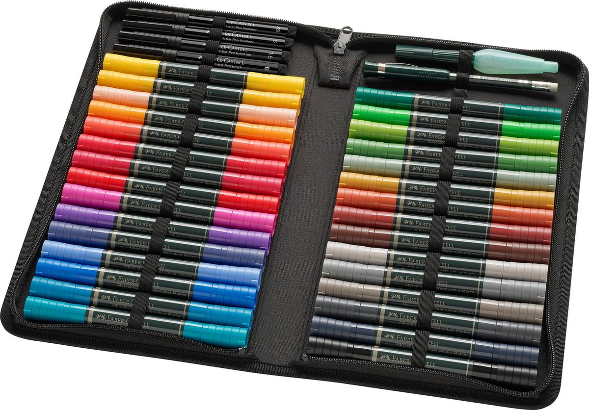 Aquarel marker Faber Castell Albrecht D黵er in etui, 30stuks Markers en accessoires