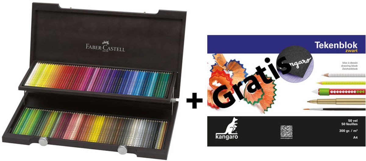 Faber-Castell - Kleurpotlood - Polychromos - 120 stuks + grais tekenblok