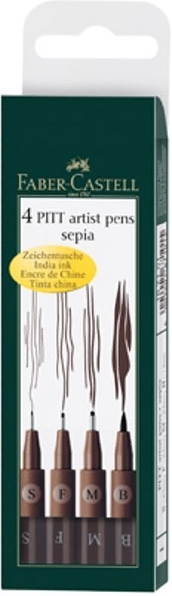 Faber Castell 4 Pitt artist pens sepia