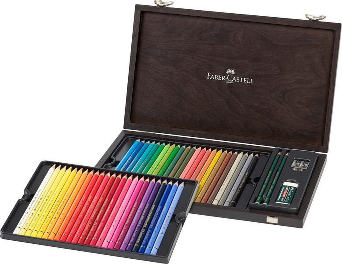 Faber Castell FC-110006 Kleurpotlood Faber-Castell Polychromos Assorti Kist 48 Stuks Met Accessoires