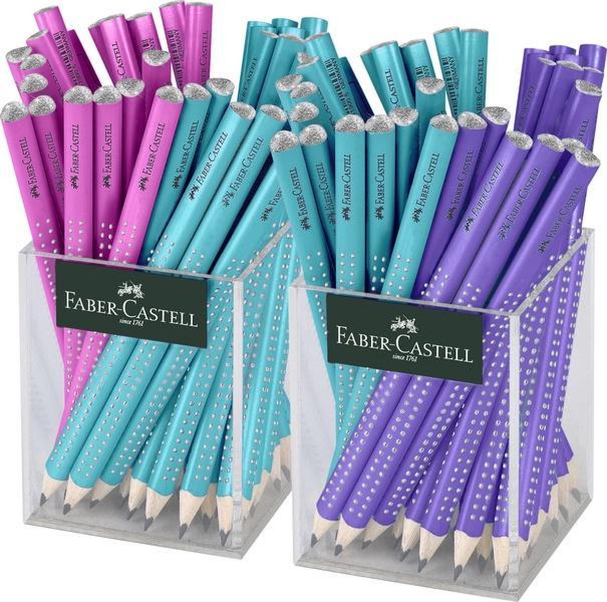 Faber Castell FC-111640 Potlood Jumbo GRIP Sparkle 2 Kokers A 36 Stuks