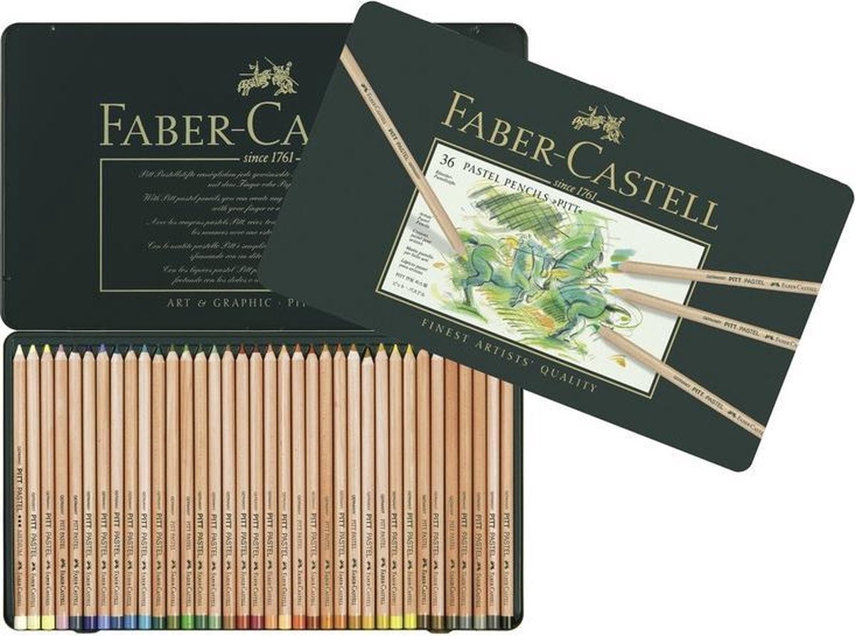 Faber Castell FC-112136 Pastelpotlood Faber-Castell Pitt Metalen Etui A 36 Stuks