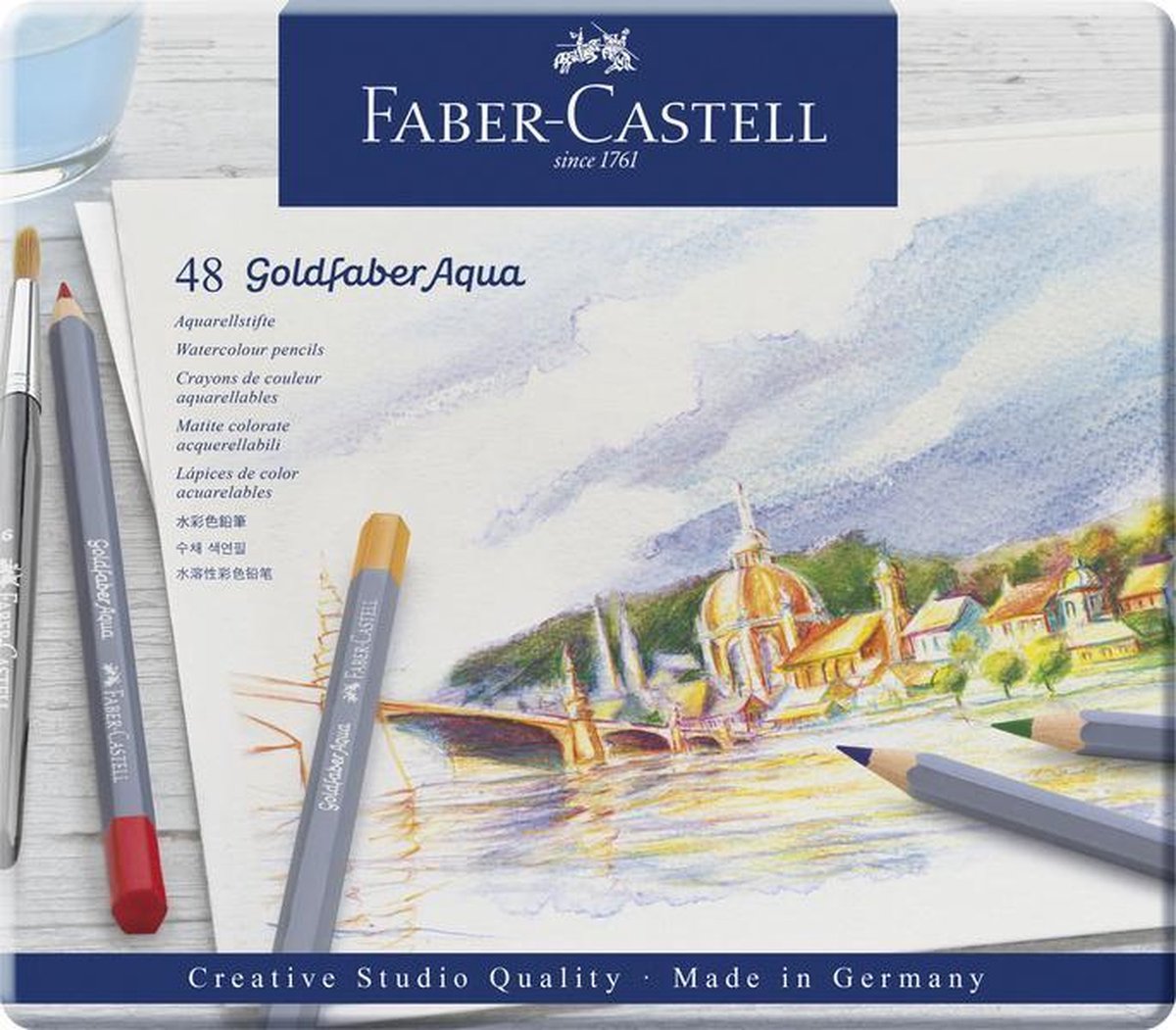 Faber Castell FC-114648 Aquarelkleurpotlood Faber-Castell Goldfaber Etui 48 Stuks