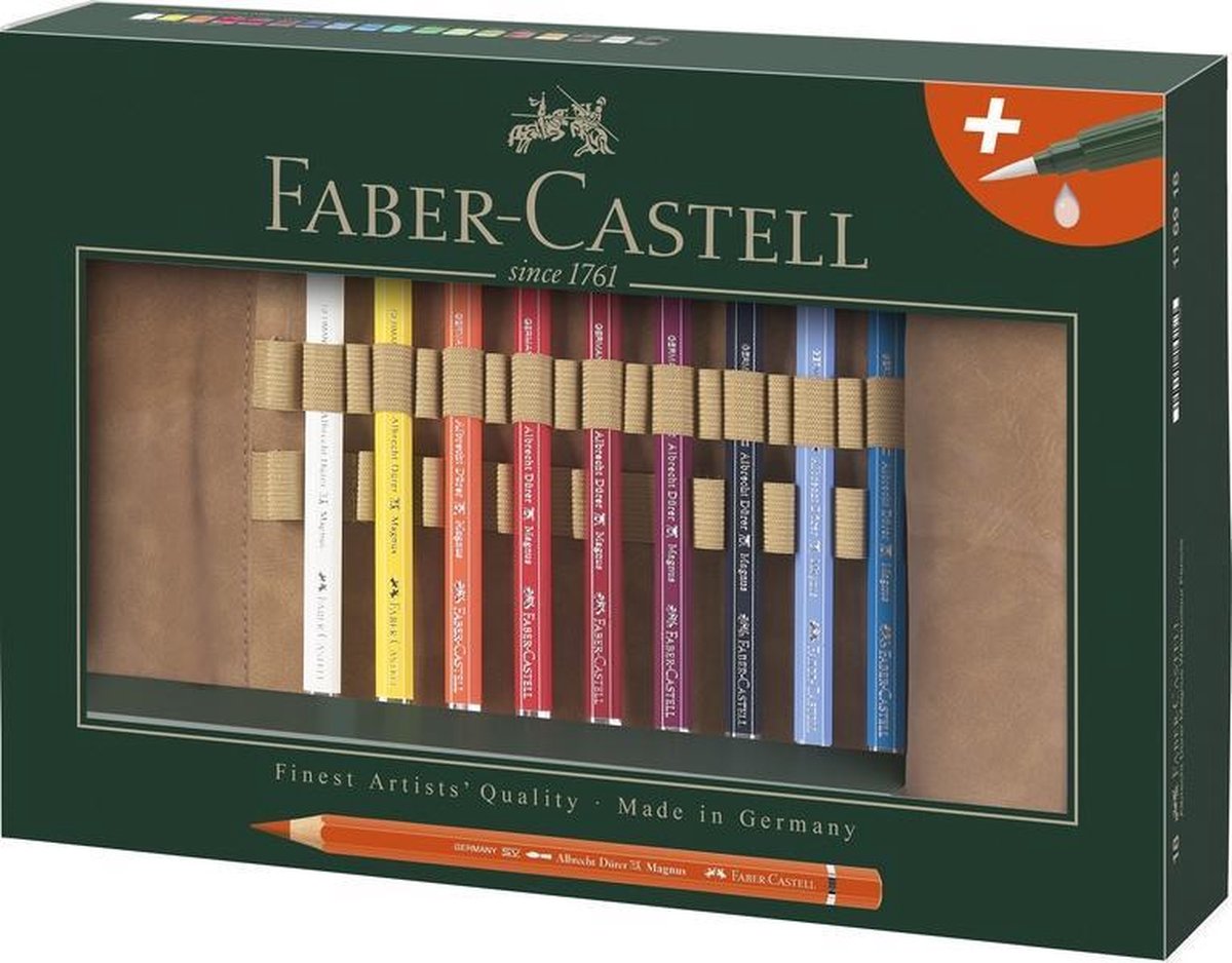 Faber Castell FC-116918 Roletui Faber-Castell A.D. Magnus 18 Potloden Met Penseel