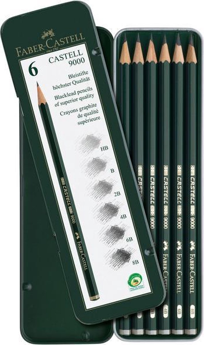 Faber Castell FC-119063 Potlood 9000 Bliketui A 6 Stuks