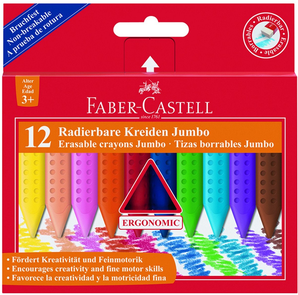 Faber Castell FC-122540 Krijt Jumbo GRIP Doos 12 Stuks