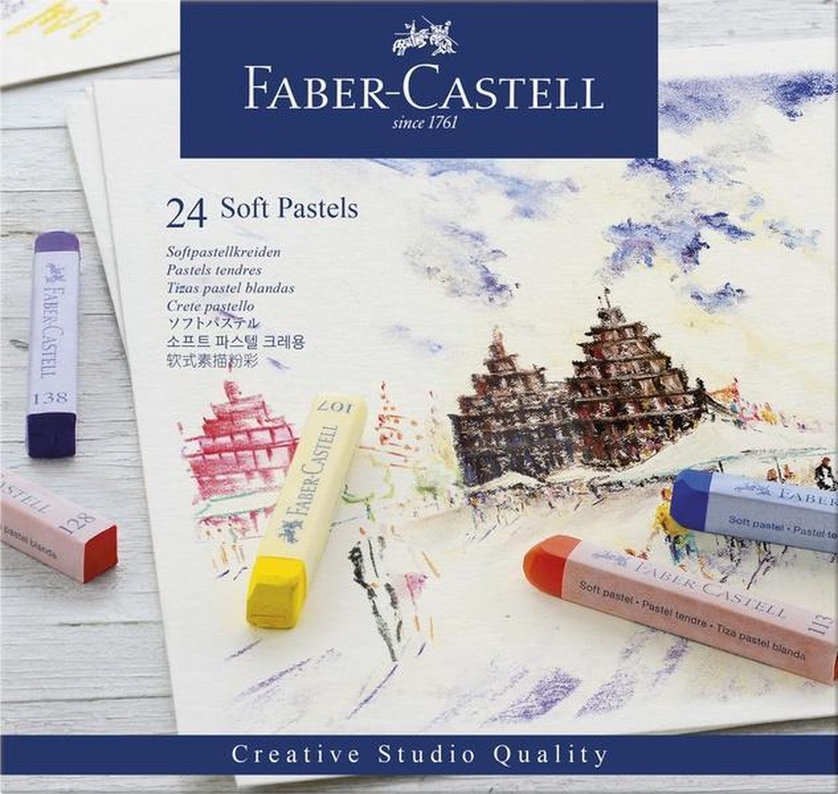 Faber Castell FC-128324 Pastelkrijt Creative Studio Softpastel 24 Delig Etui