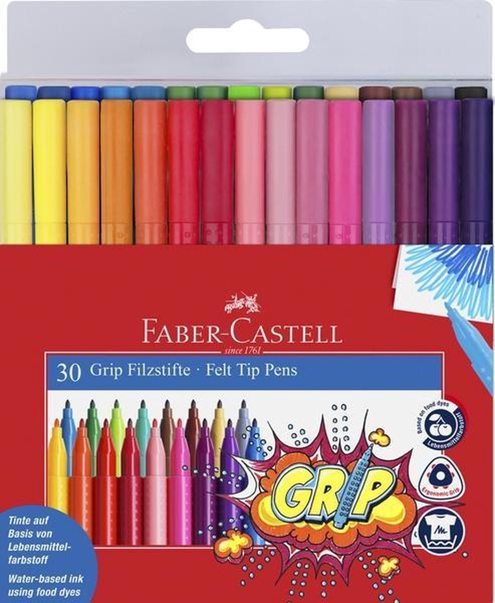 Faber Castell FC-155335 30 Viltstiften Grip Doos 1 Stuks