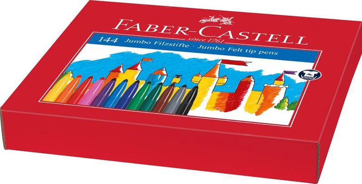 Faber Castell FC-201771 Viltstiften FC Jumbo Classpack 144 Stuks (12x12 Kleuren)