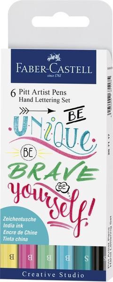 Faber Castell FC-267116 Tekenstift Faber-Castell Pitt Artist Pen Handlettering I 6-delig Etui