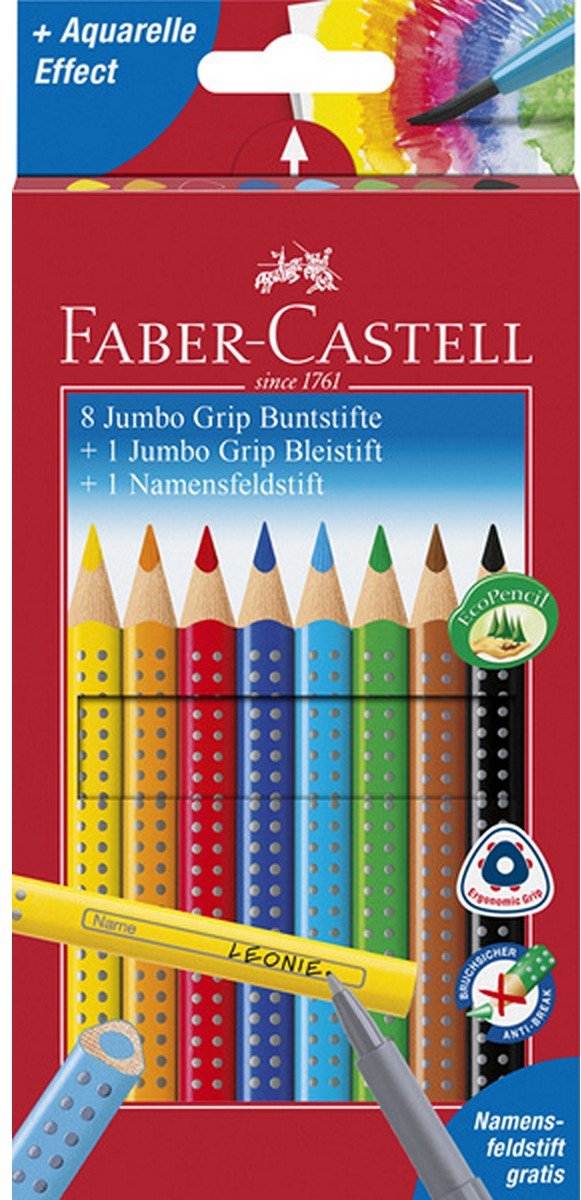 Faber Castell FC-280921 Kleurpotlood Faber-Castell Jumbo GRIP Promotieset 8 + 1 + 1