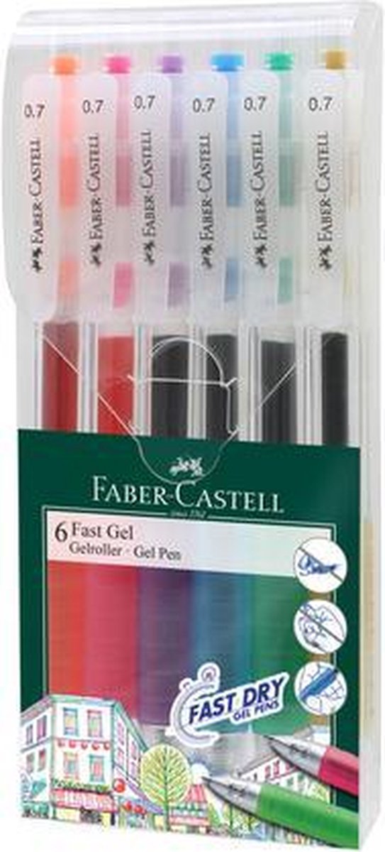 Faber Castell Gelpennen Fast Gel Junior 0,7 Mm 17 Cm 6 Stuks