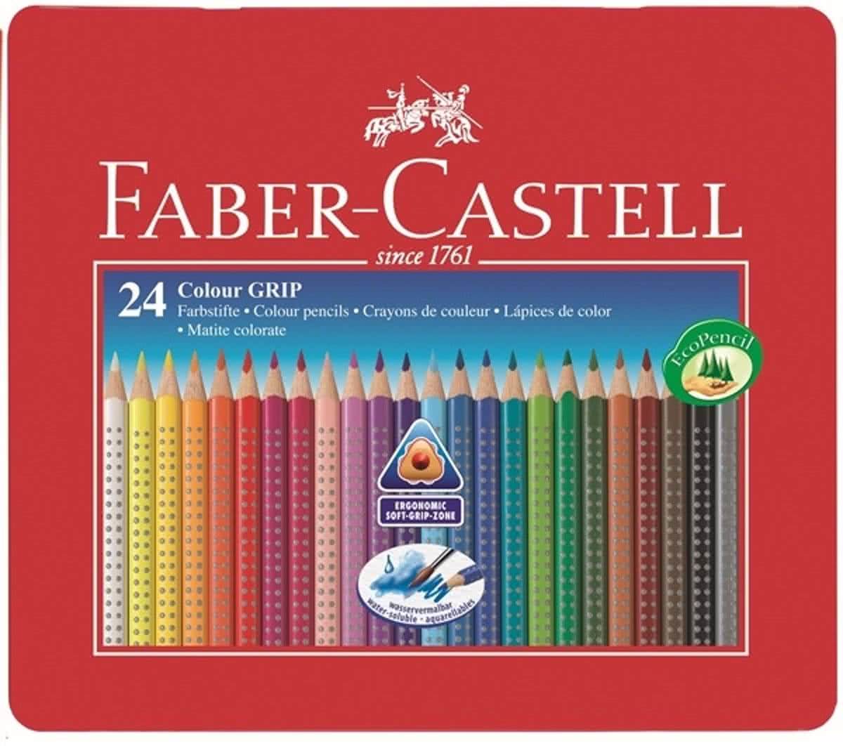 Kleurpotlood Faber Castell GRIP metalen etui a 24 stuks