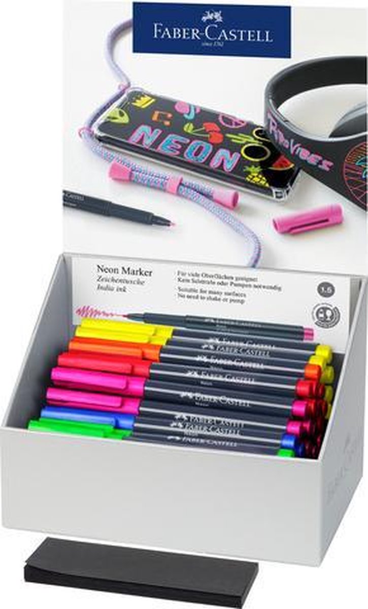 Markers Faber-Castell Neon display assorti kleuren 60 stuks FC-160860