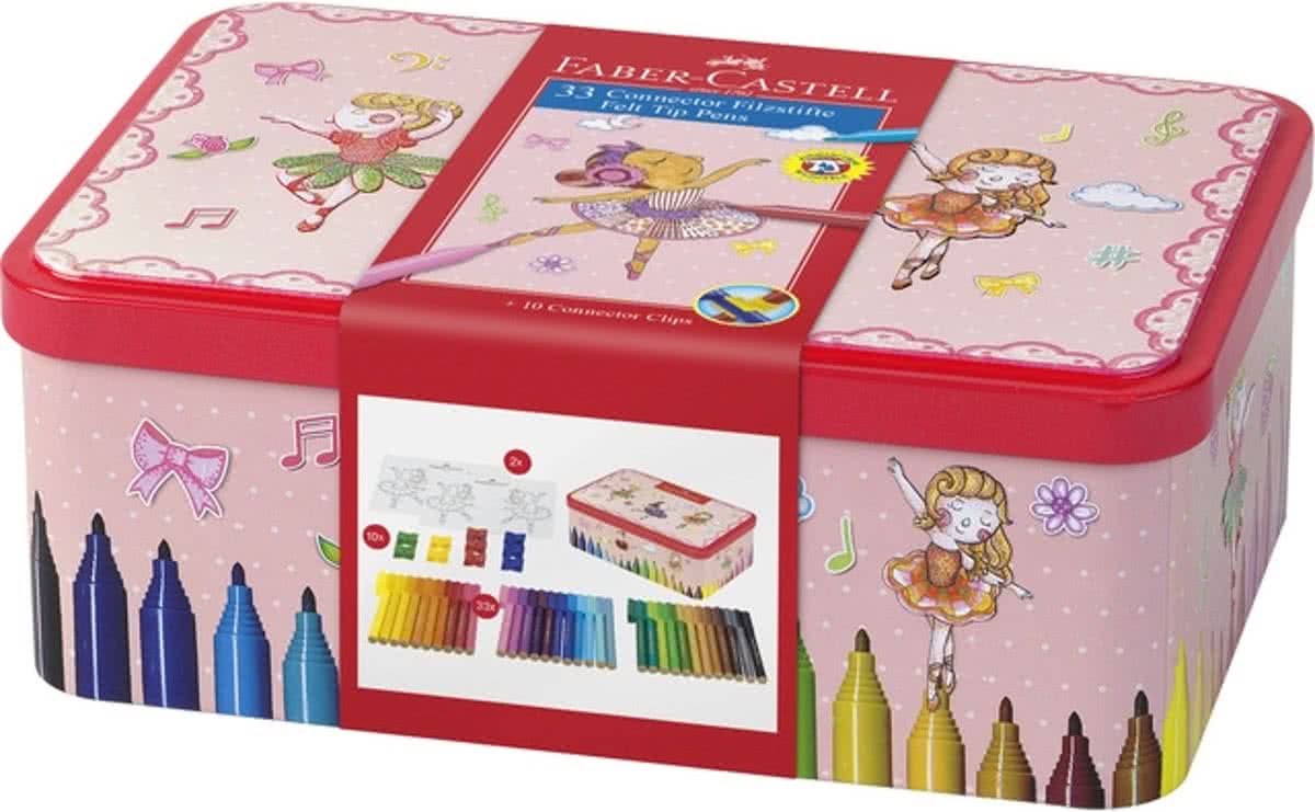 Viltstift Faber-Castell Connector 33 stuks in ballerina blik