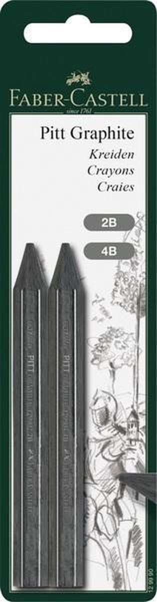 grafietpotlood Faber Castell Pitt Monochromos 12mm 2B/4B op blister