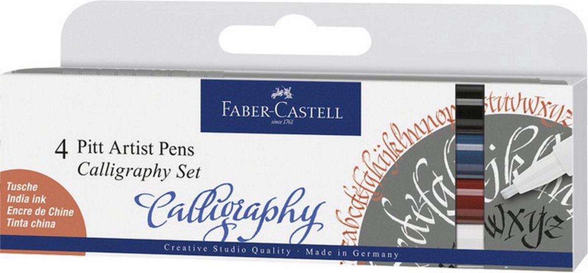 kalligrafiestift Pitt Artist C 2,5 mm wit 4 stuks