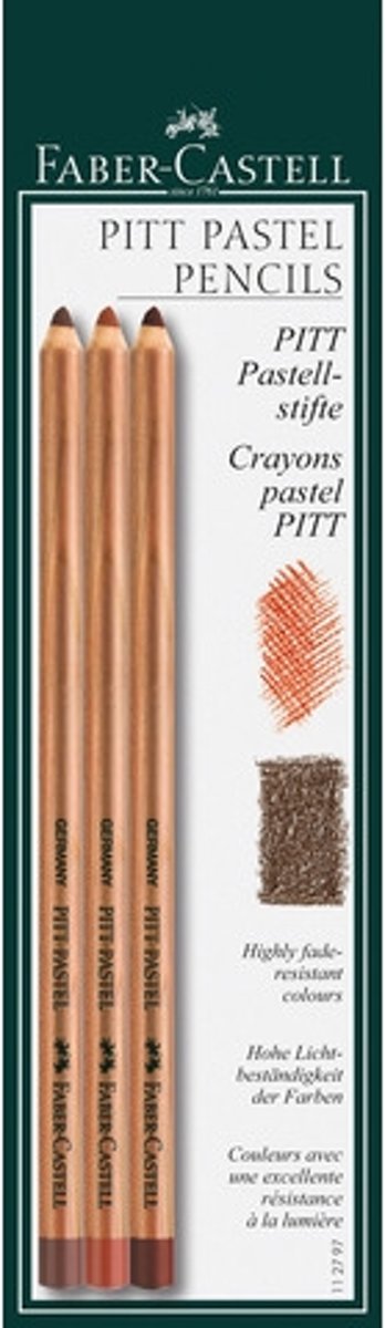 pastelpotlood Faber Castell Pitt 3 stuks op blister