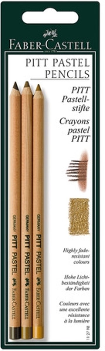 pastelpotlood Faber Castell Pitt 3 stuks op blister