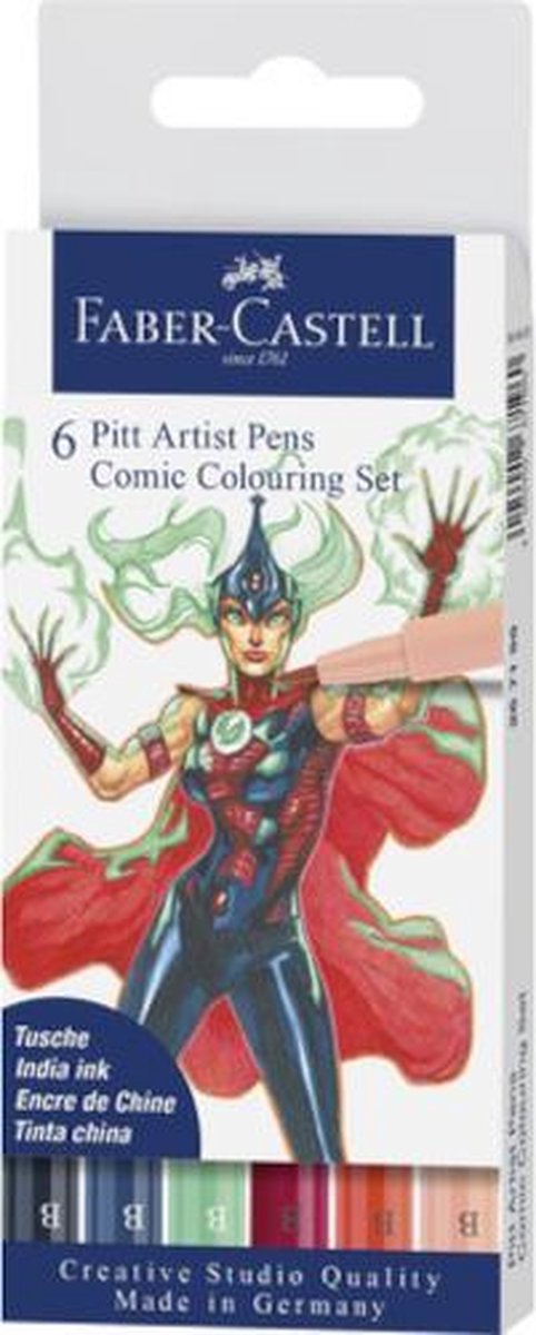 tekenstift Pitt Artist Pen Comic B 6 stuks